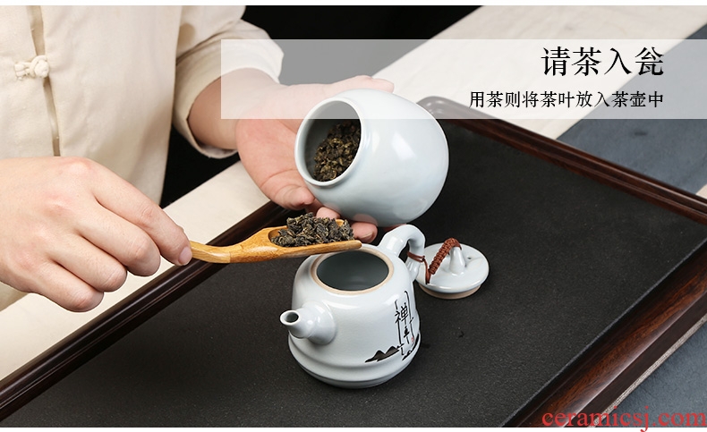 Royal refined your up tea pot and tea to save tea ceramic seal box large storage tank is small POTS