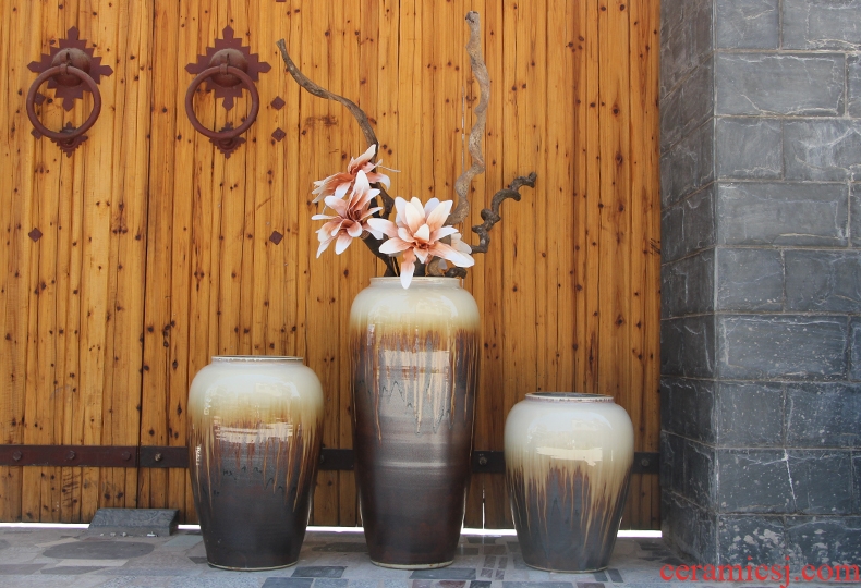 Jingdezhen ceramics ink lottery landscape family big vases, new Chinese style furnishing articles flower arrangement sitting room adornment handicraft - 537856952034