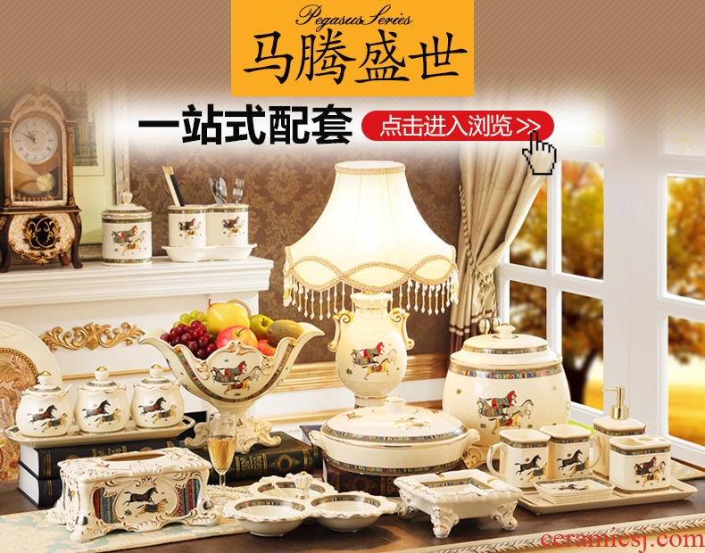 Jingdezhen ceramic furnishing articles of Chinese calligraphy circle big flower implement clear soup WoGuo flower arranging furnishing articles porcelain vase villa - 569138169002