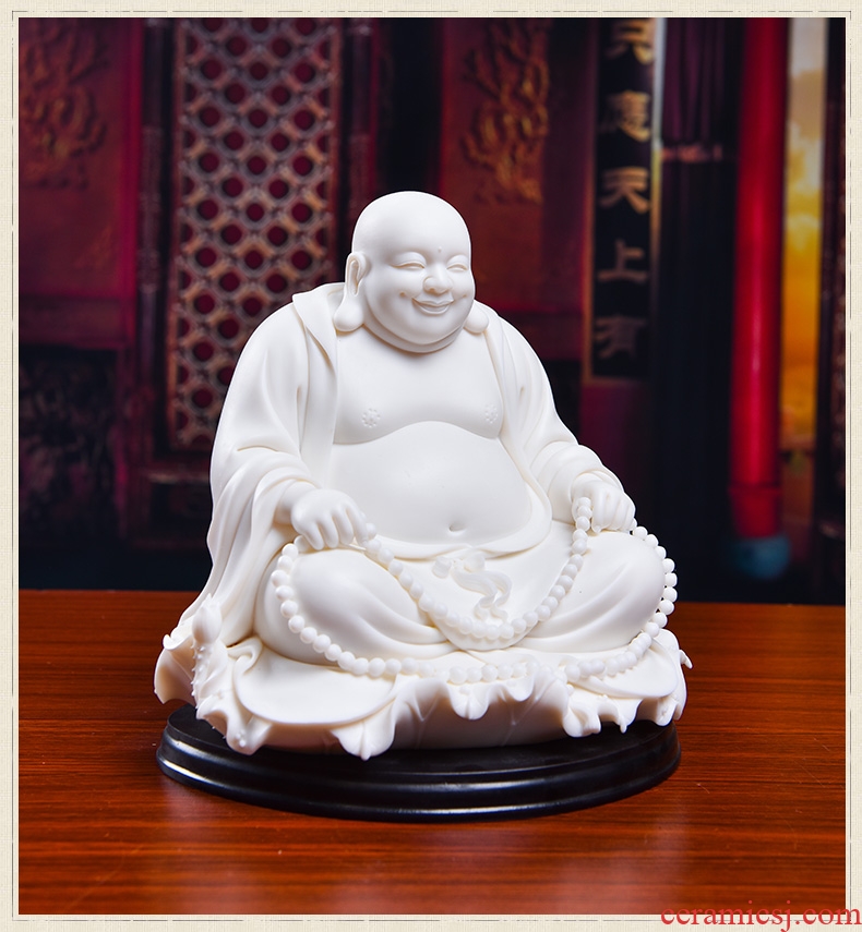 Oriental soil dehua white porcelain Lin Luyang master ceramic its art maitreya D01-504/sit down