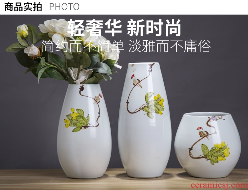 Jingdezhen ceramic dry flower flower vase of new Chinese style living room TV ark, wine home furnishing articles