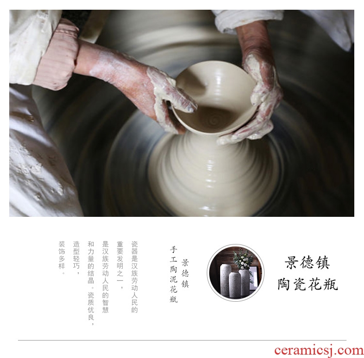 Jingdezhen ceramic vase large landing hand - made porcelain porcelain of modern Chinese style home sitting room adornment is placed - 563981437970