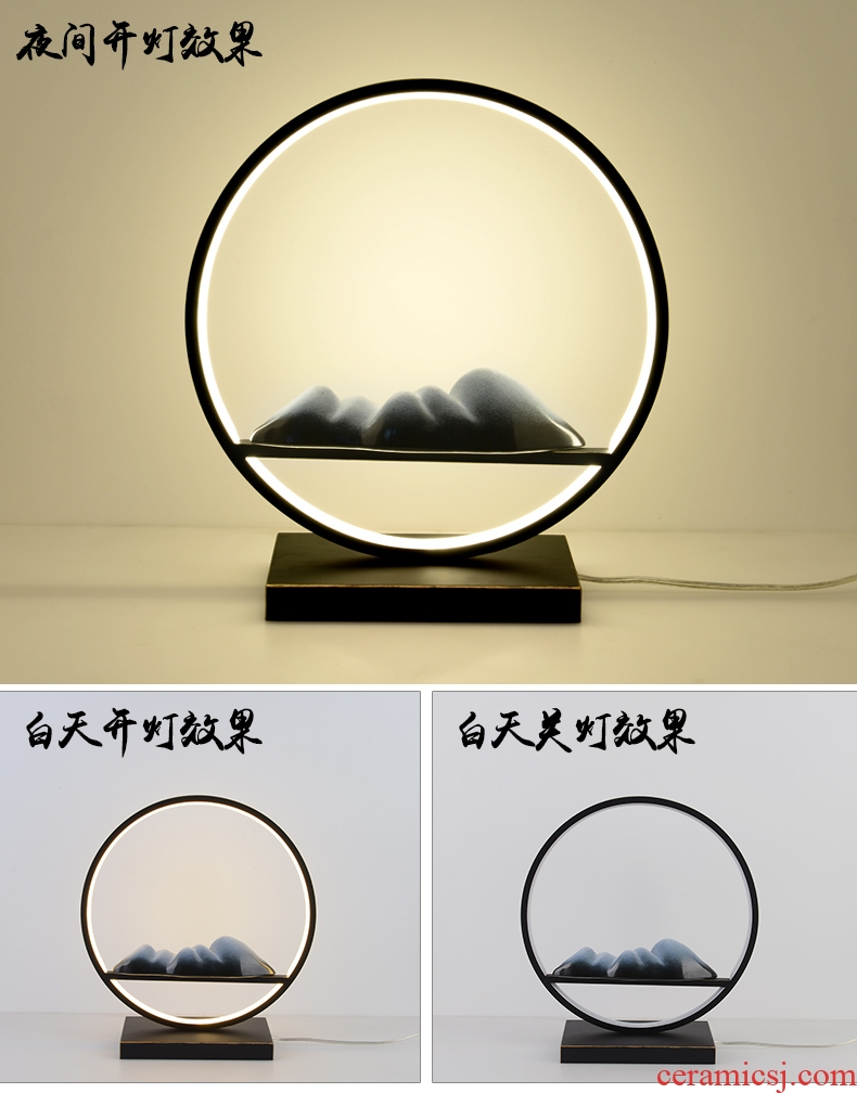 Led Decorative lamp move zen light creative study of bedroom the head of a bed of new Chinese style ceramic lamp
