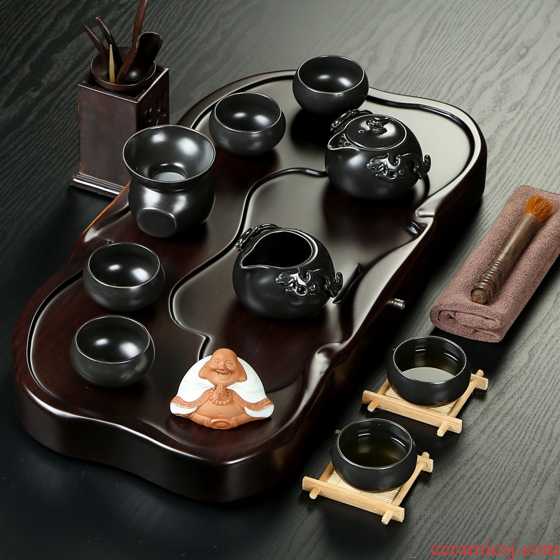 Friend is ceramic tea set brother your kiln kiln of a complete set of kung fu tea set the whole piece of ebony tea tray tea table