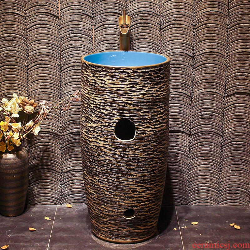 Lavabo ceramic column toilet bowl washing pool balcony sink lavatory toilet pillar landing