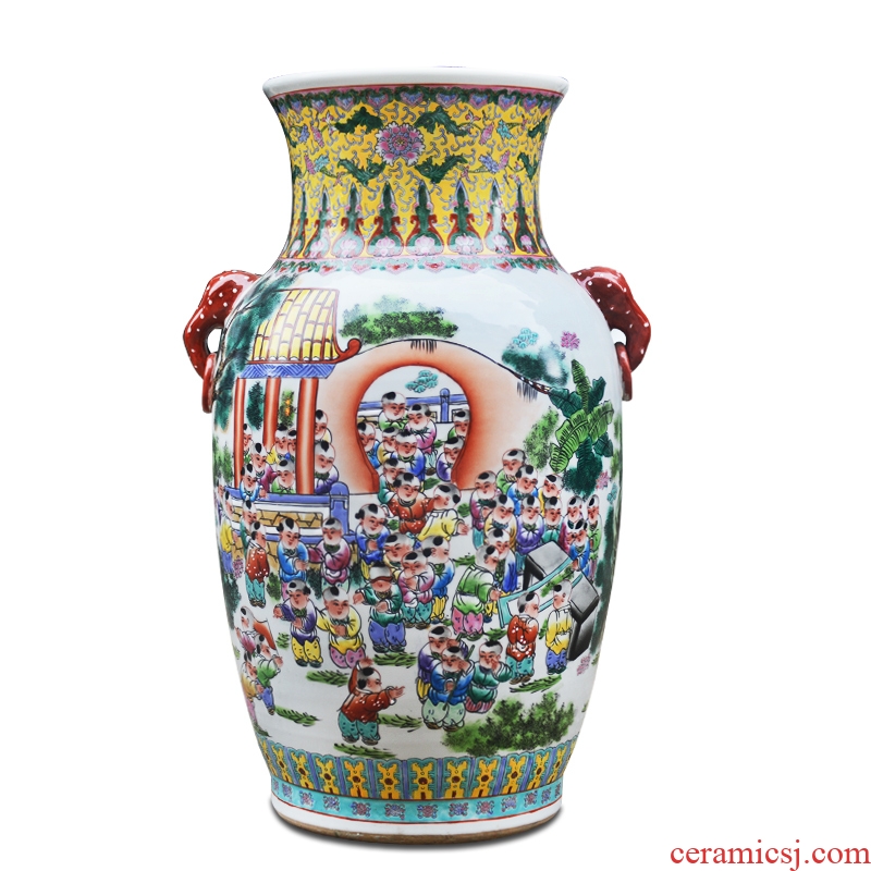Jingdezhen ceramics hand-painted ears the ancient philosophers figure the lad of large vase furnishing articles of contemporary sitting room opening gifts