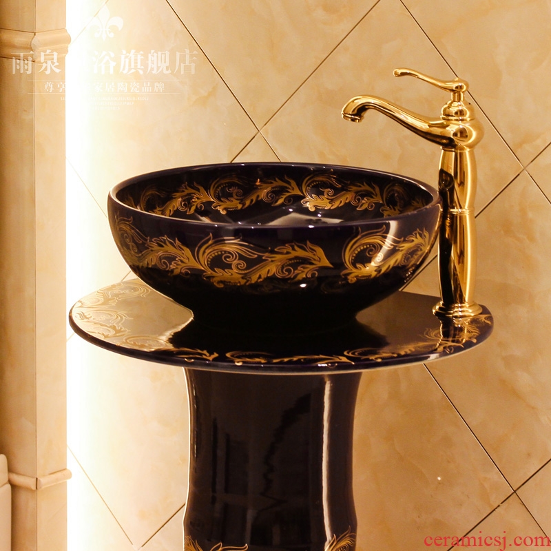 Jingdezhen art lavatory basin sink the post column conjoined lavatory basin bathroom ceramics basin