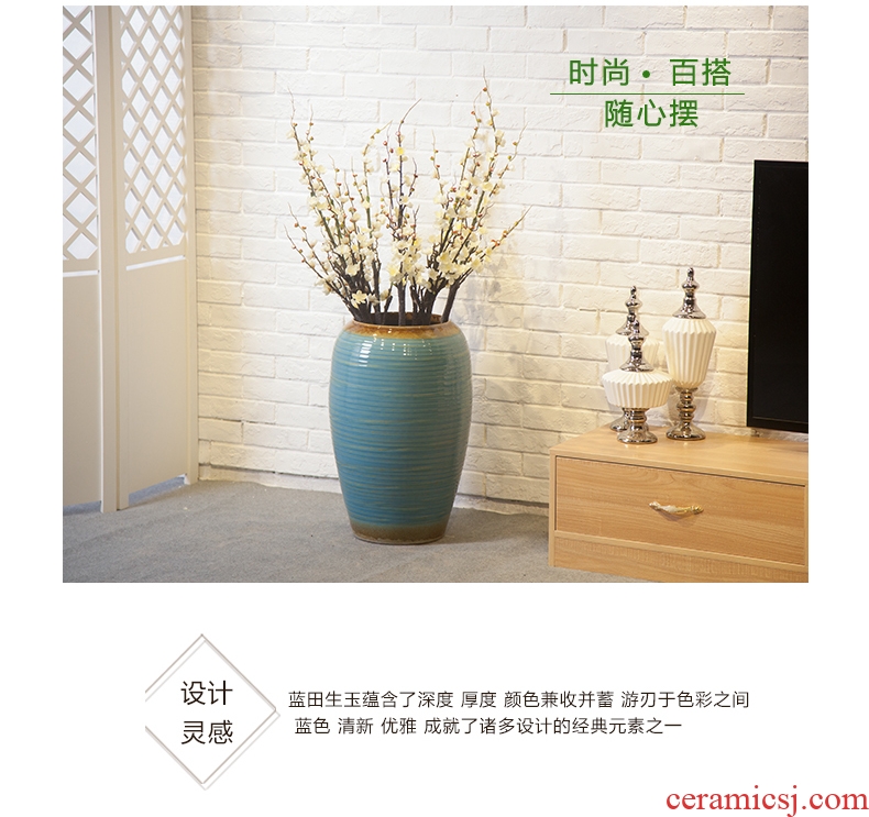 Jingdezhen ceramics of large vase furnishing articles sitting room hotel large new Chinese style household adornment TV ark - 548536998176