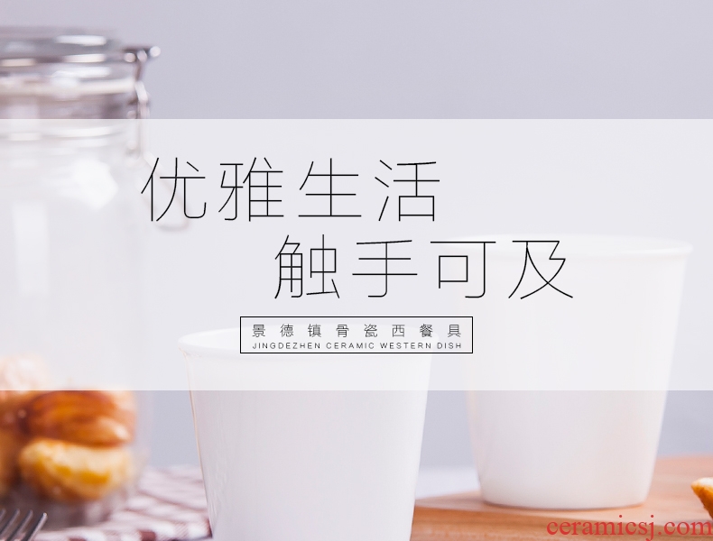 Jingdezhen pure white ipads porcelain hotel restaurant cup cup with a cup of milk for breakfast cup creative paper cups