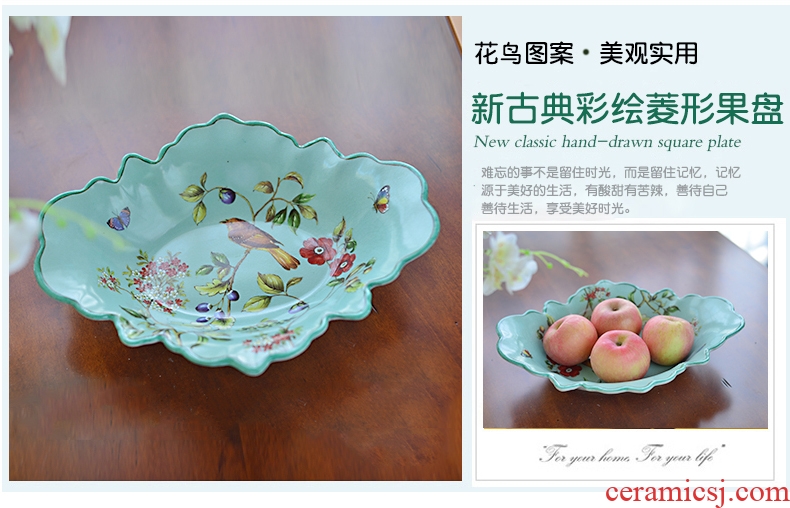 Murphy 's new Chinese style restaurant sitting room made ceramic fruit bowl American country classical European dried fruit snacks