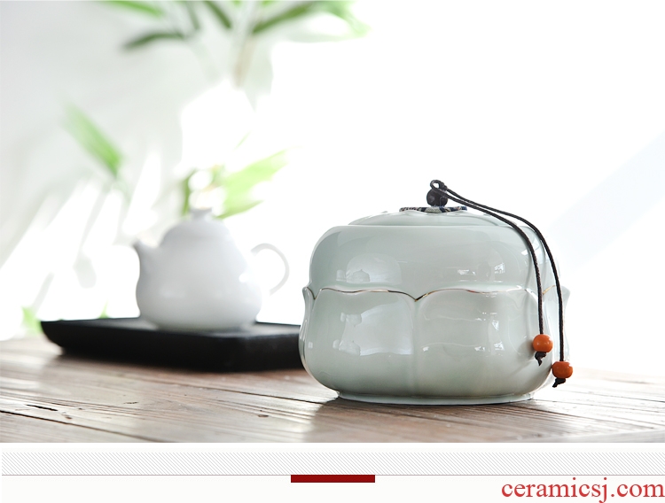 Quiet life ceramic tea caddy fixings seal storage tank black tea, green tea, porcelain tea packaging gift box