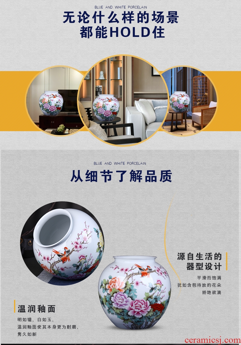 Jingdezhen ceramic vase of large sitting room porch villa Chinese zen dry flower, flower POTS to restore ancient ways furnishing articles - 563564655619