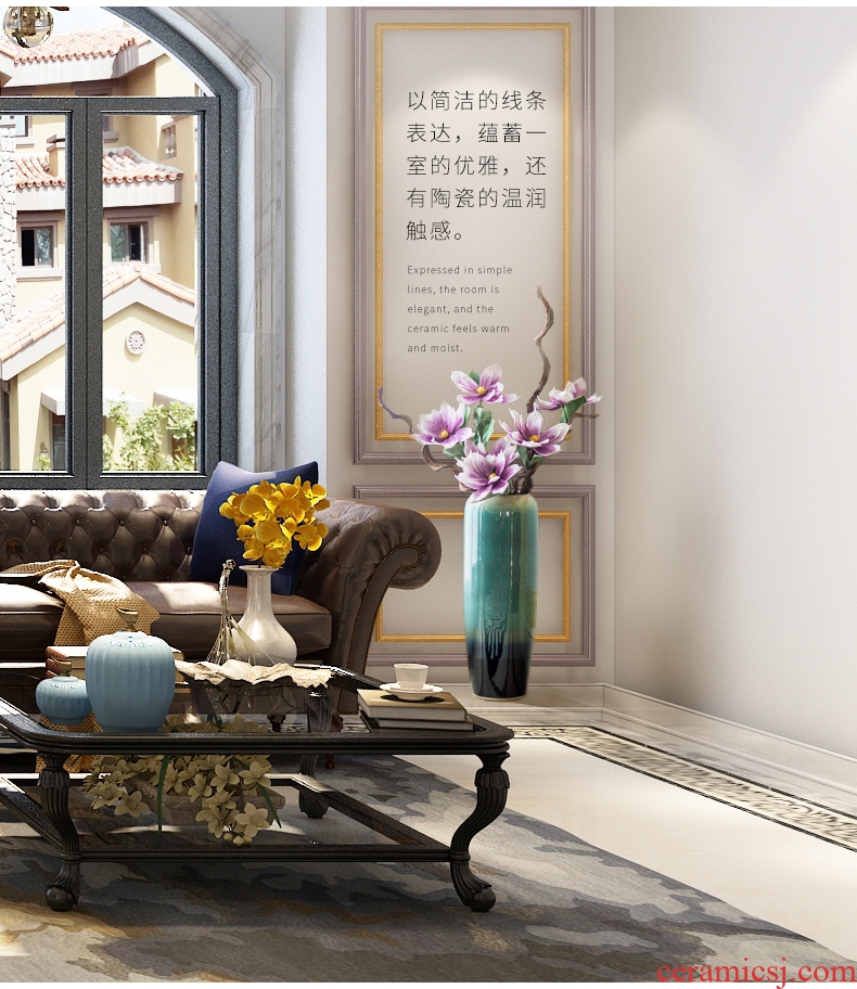 Jingdezhen ceramics famous hand - made enamel vase furnishing articles large sitting room porch decoration of Chinese style household - 572686044782