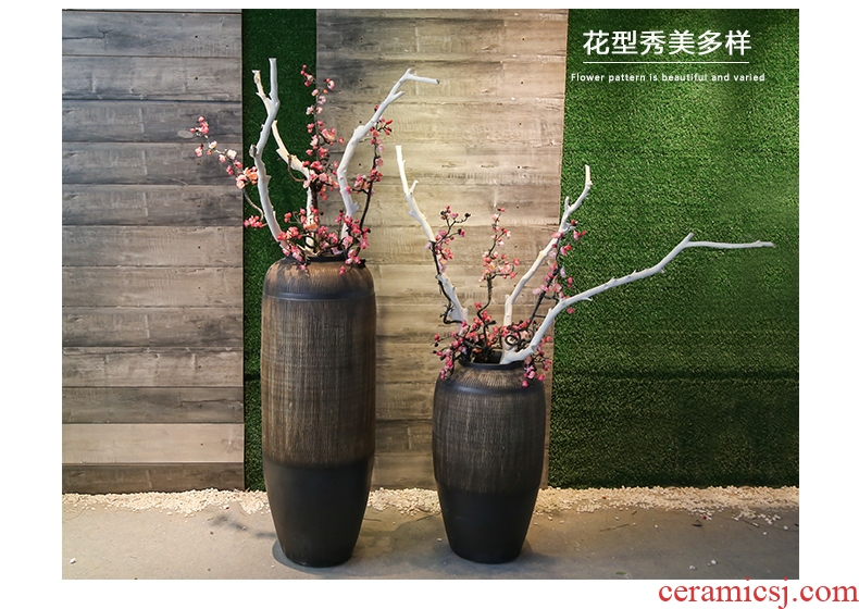 Jingdezhen ceramics green glaze landscape painting and calligraphy tube quiver scroll sitting room place, the study of large cylinder vase - 571706882625