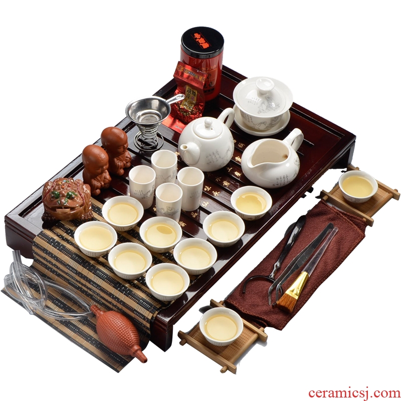 JiaXin ceramic tea set tea sea small solid wood tea Dr. Kung fu tea tray of a complete set of tea sets