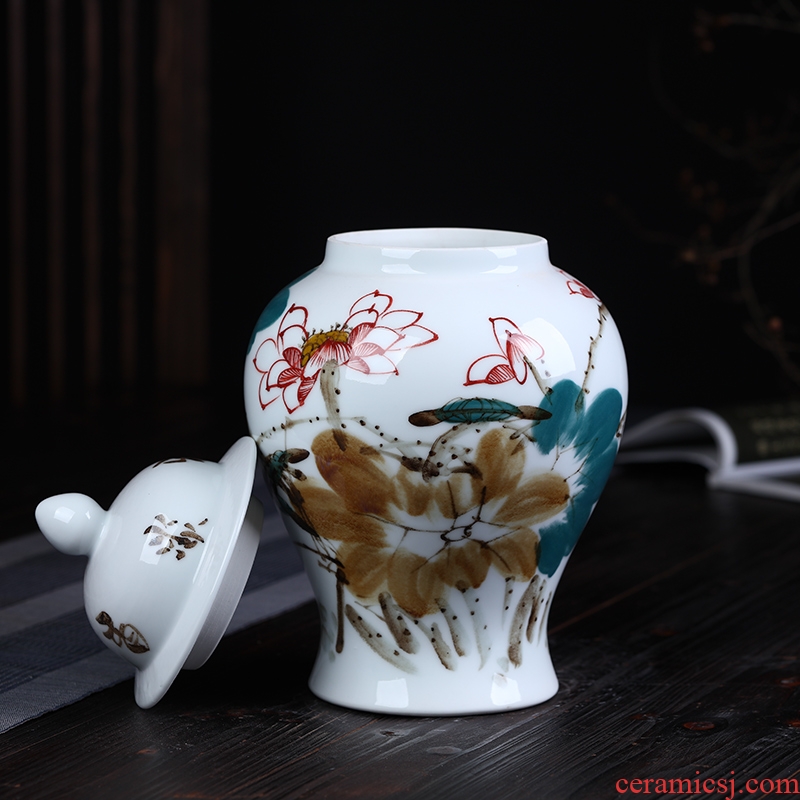 Jingdezhen ceramics hand - made enamel tank storage tank general furnishing articles archaize sitting room porch home decoration