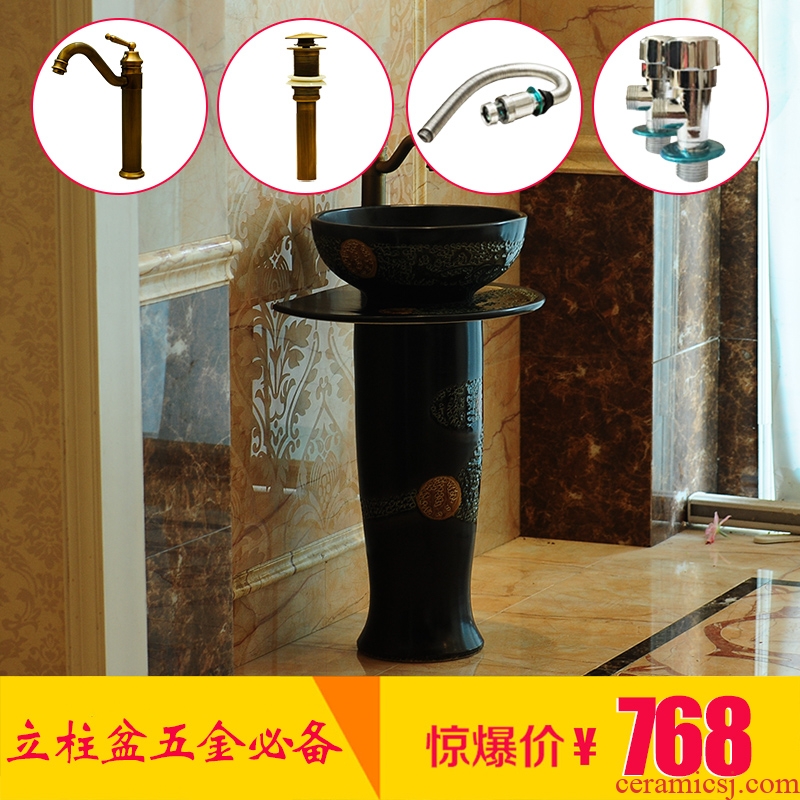 Jingdezhen balcony toilet ceramics art sink basin on the one - piece toilet lavatory