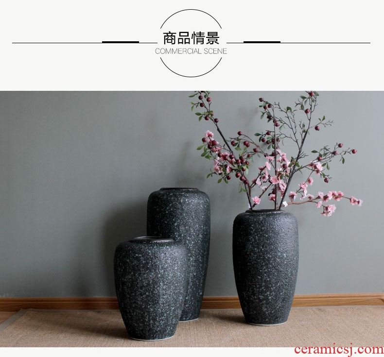 Jingdezhen ceramic open the slice of a large vase archaize crack glaze painting the living room the hotel decoration clear - 537550733612