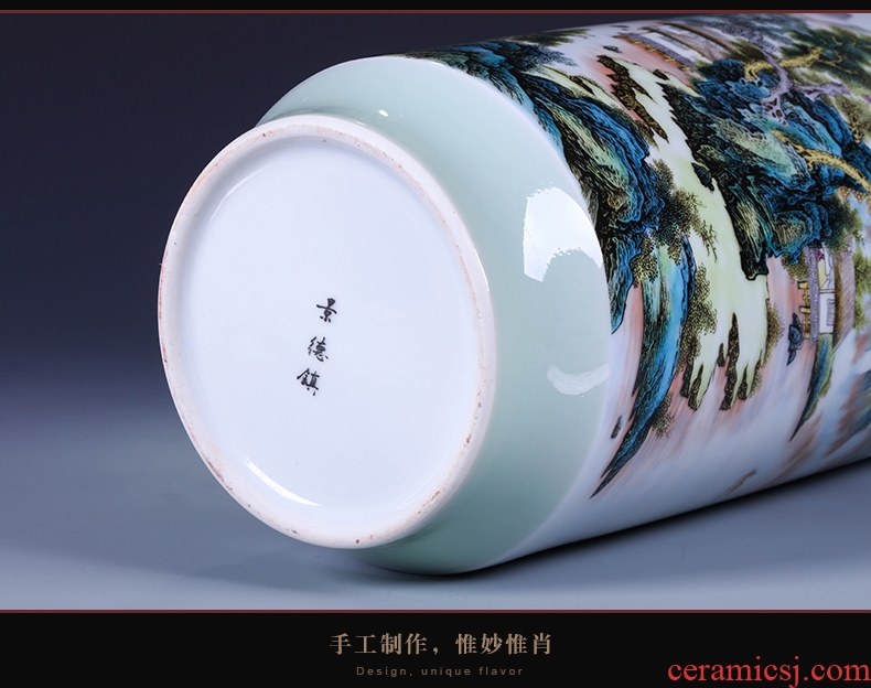 Jingdezhen ceramics creative manual relief of large vases, modern Chinese style living room decorations furnishing articles gifts - 543853722944