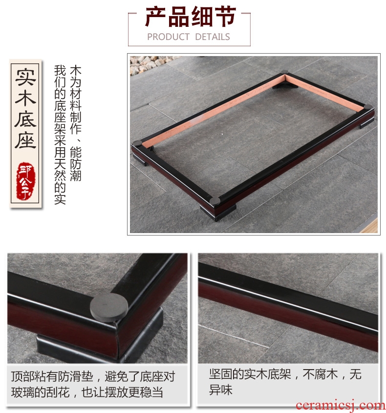 The high time home sitting room is I and contracted kung fu tea sets tea tray was toughened glass tea table ceramic rectangle