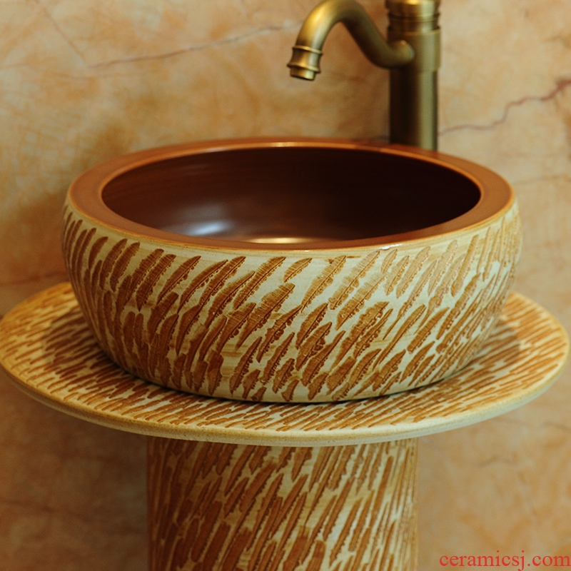 Jingdezhen ceramic basin art post balcony toilet bath lavatory washing basin sink its