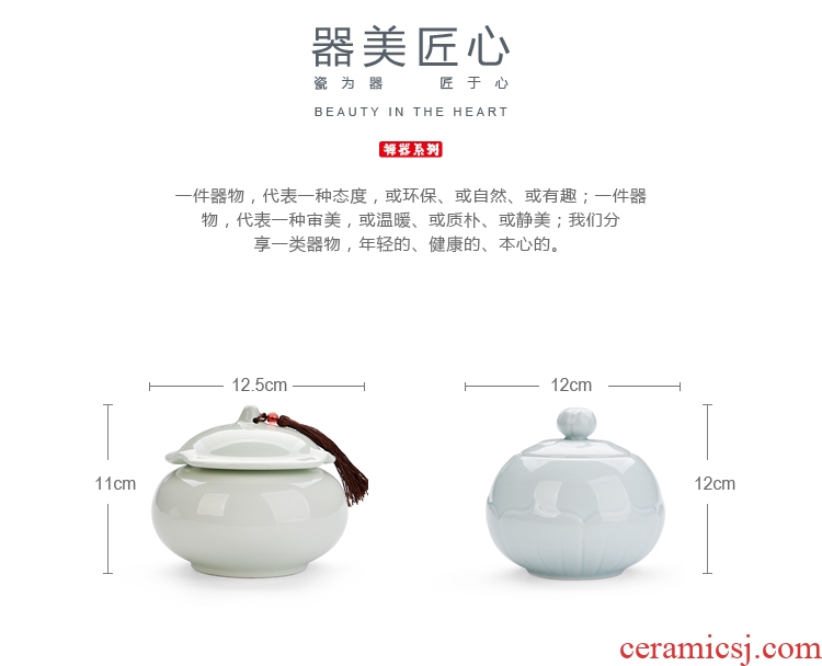Quiet life ceramic seal pot tea caddy empty box gift box black tea green tea tea pot