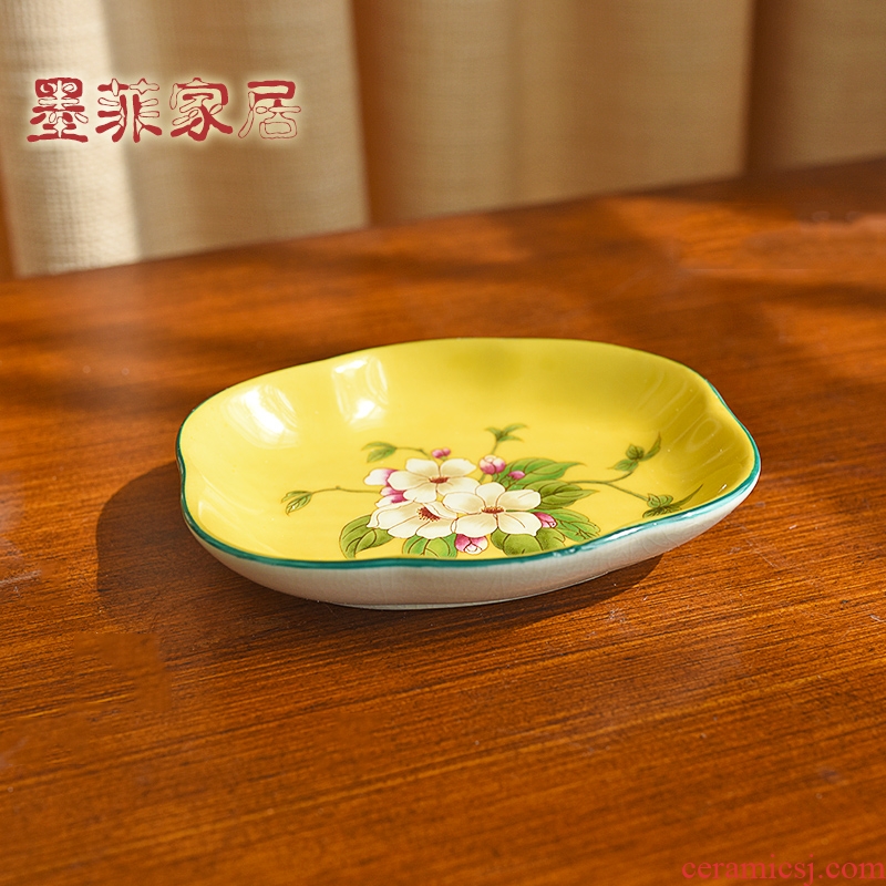 Murphy 's new Chinese style classical seeds dried fruit dish ashtray American country ceramic bathroom soap dish soap dish