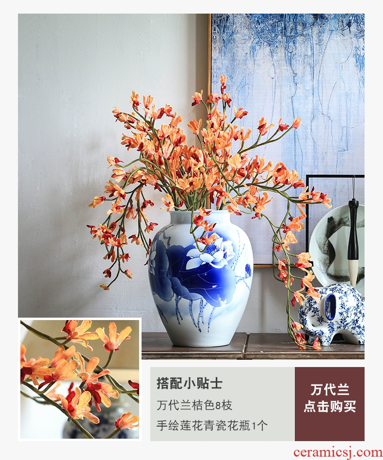 Jingdezhen ceramic large red vase furnishing articles contracted and I household adornment porcelain vase flower arrangement sitting room - 554296827289