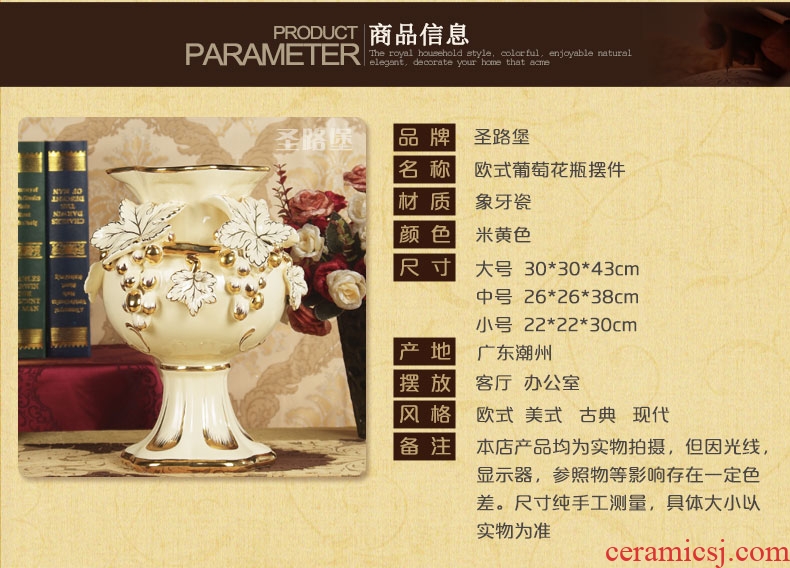 Jingdezhen ceramics colored enamel landing large gourd vases, feng shui living room home furnishing articles - 43468321060