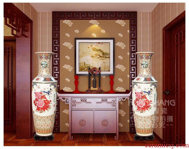 Jingdezhen ceramics archaize guest - the greeting pine of large blue and white porcelain vase home sitting room adornment is placed large - 12662327284