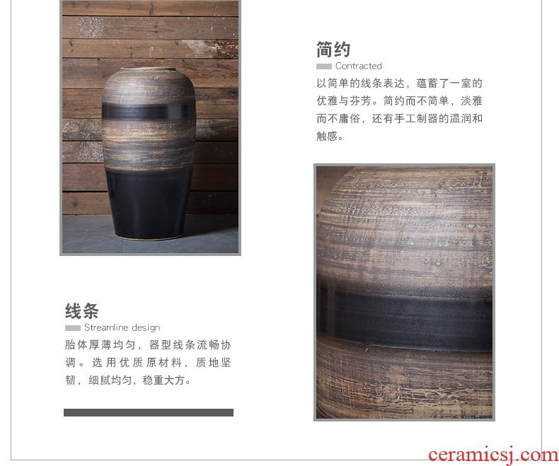 Modern Chinese style example room pottery vases, indoor and is suing water red ceramic cylinder of large ceramic vase vase - 570389413928