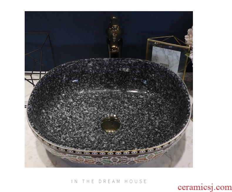 Million birds European stage basin round ceramic household sink art lavatory basin Jin Wen lavabo