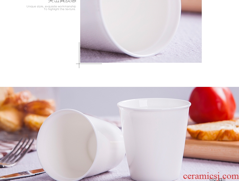 Jingdezhen pure white ipads porcelain hotel restaurant cup cup with a cup of milk for breakfast cup creative paper cups