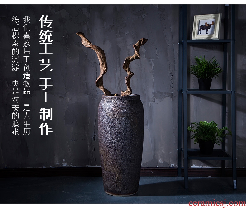 Jingdezhen ceramic big vase colored glaze flower arranging landing place villa living room flower implement contracted and I retro POTS - 564302457881