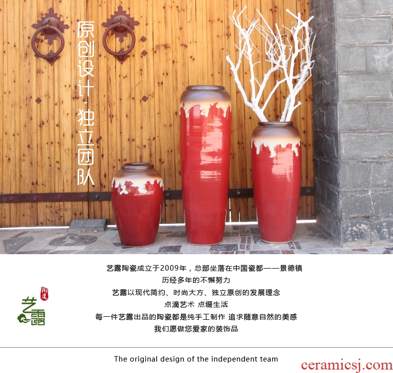 Jingdezhen hand - made ceramic floor home furnishing articles of I sitting room pure and fresh and contracted fine big vase flower arranging porcelain - 537094249074