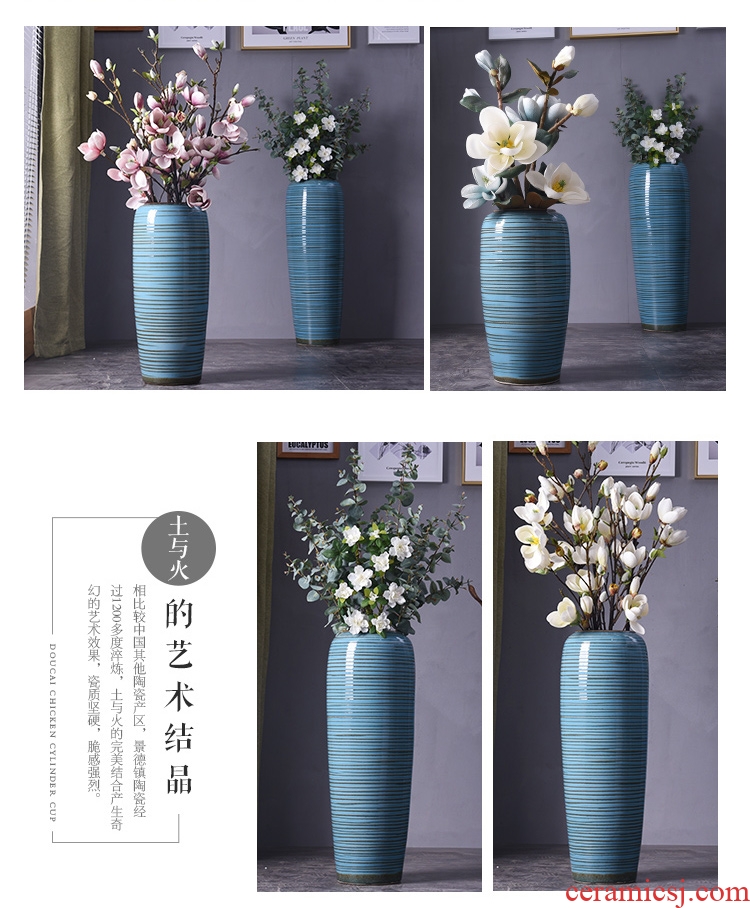 Jingdezhen do old Chinese style restoring ancient ways ceramic vase large sitting room ground flower arrangement China TV ark - 557232210955