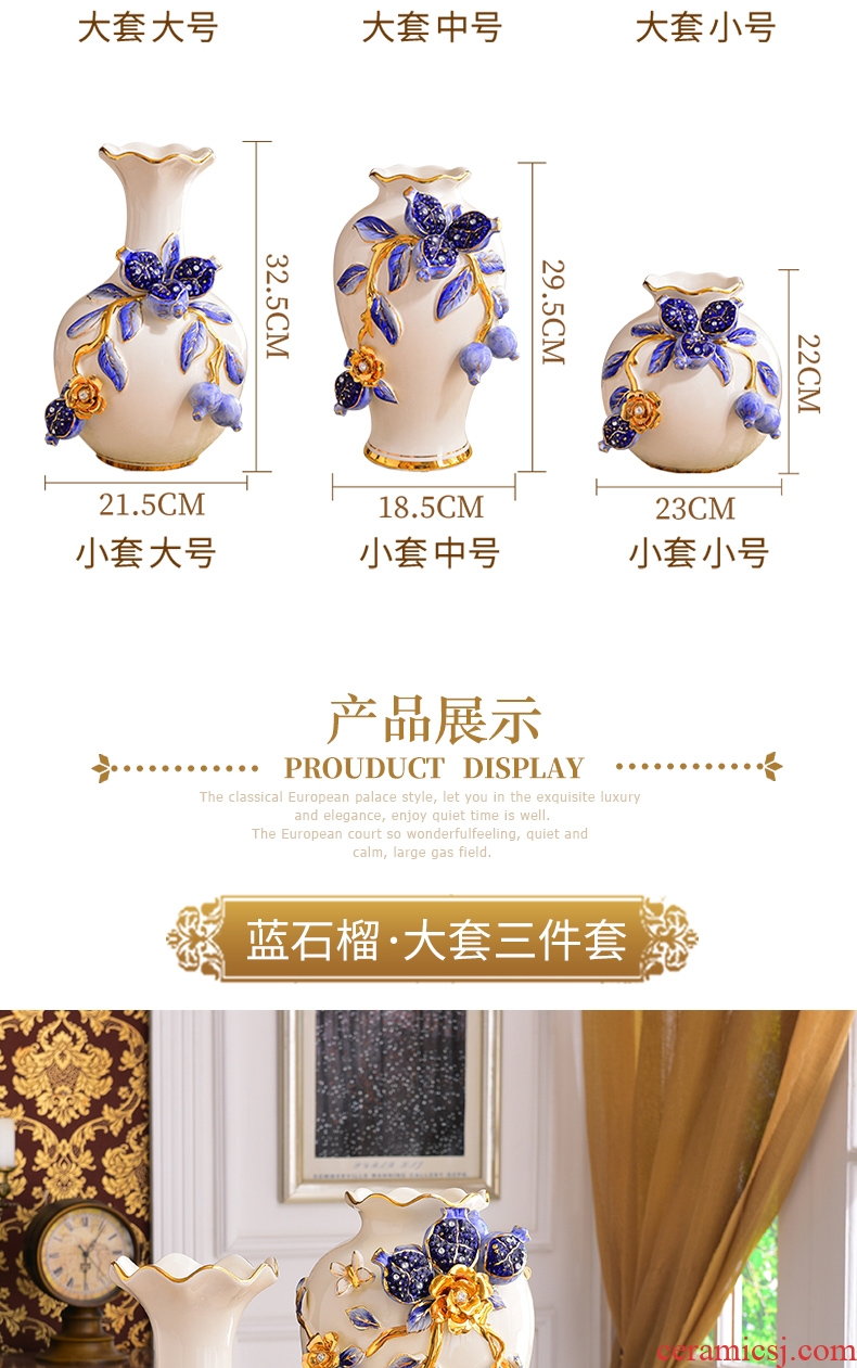 Jingdezhen ceramic furnishing articles of Chinese style landing a large sitting room hotel villa vase dried flowers home decoration - 557598046832