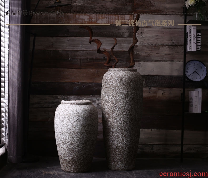 Jingdezhen ceramic vase of large sitting room dry flower decoration flower arranging furnishing articles of Chinese style restoring ancient ways pottery porcelain pot - 541968701480
