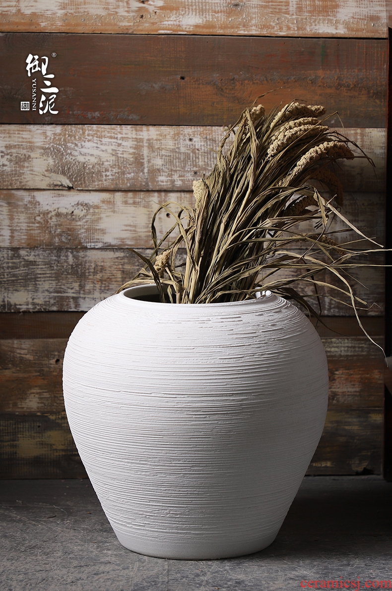 European I household adornment is placed in the sitting room of large dried flower simulation vase TV ark, high ceramic bottle - 570722363579