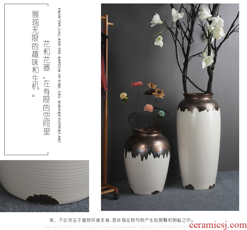 Jingdezhen ceramic big vase hall place decoration restaurant decoration to the hotel between example big sitting room flowers - 556635956570