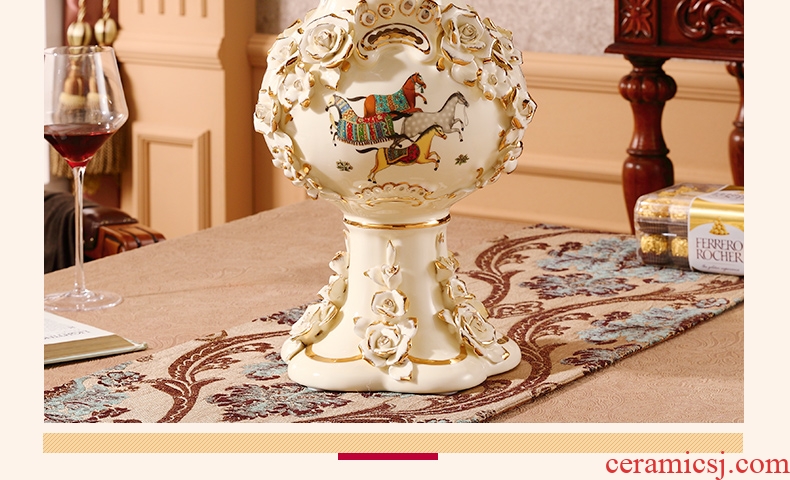 Jingdezhen ceramic European vase in the sitting room is I and contracted large furnishing articles dried flower vases, pottery vases, modern - 565565686757