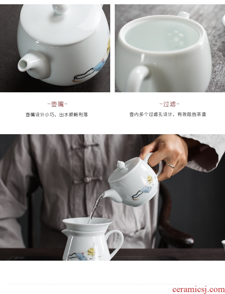 Talk of the whole set of Chinese style household kung fu tea set gift set up rest ceramic tea set gift each suit