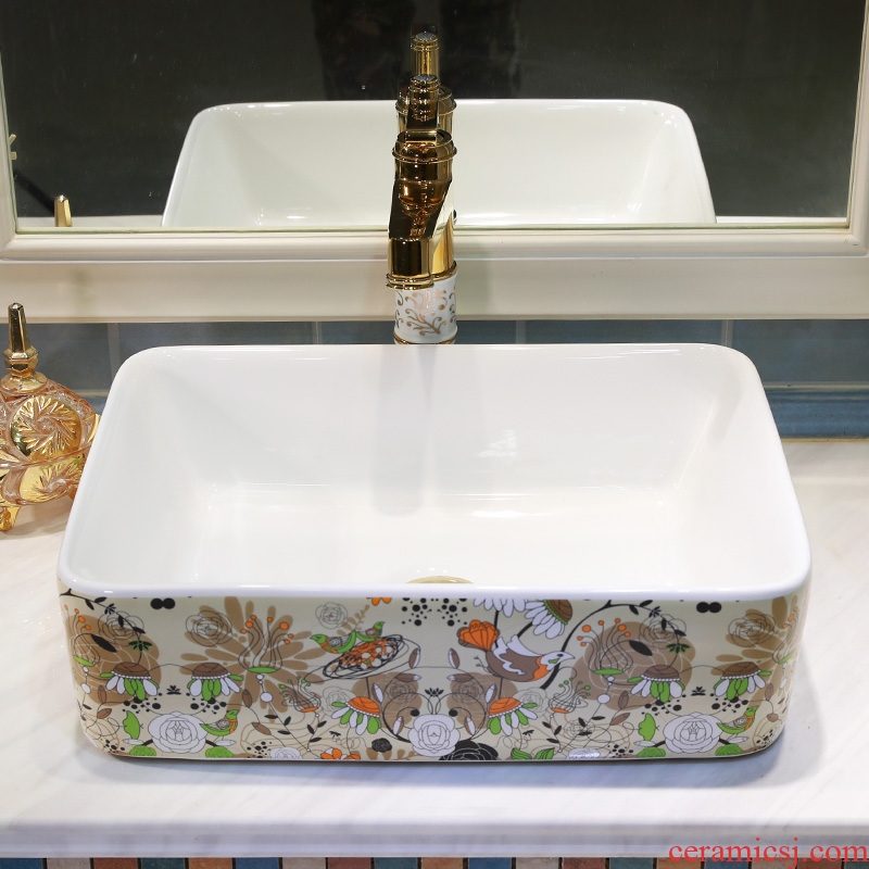 Gold cellnique color ceramic lavatory sink bathroom toilet stage basin of jingdezhen ceramic commode