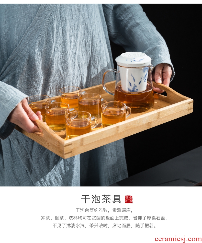 Glass teapot with thick hot tea with ceramic filter tank bonus linglong cup teapot kung fu tea