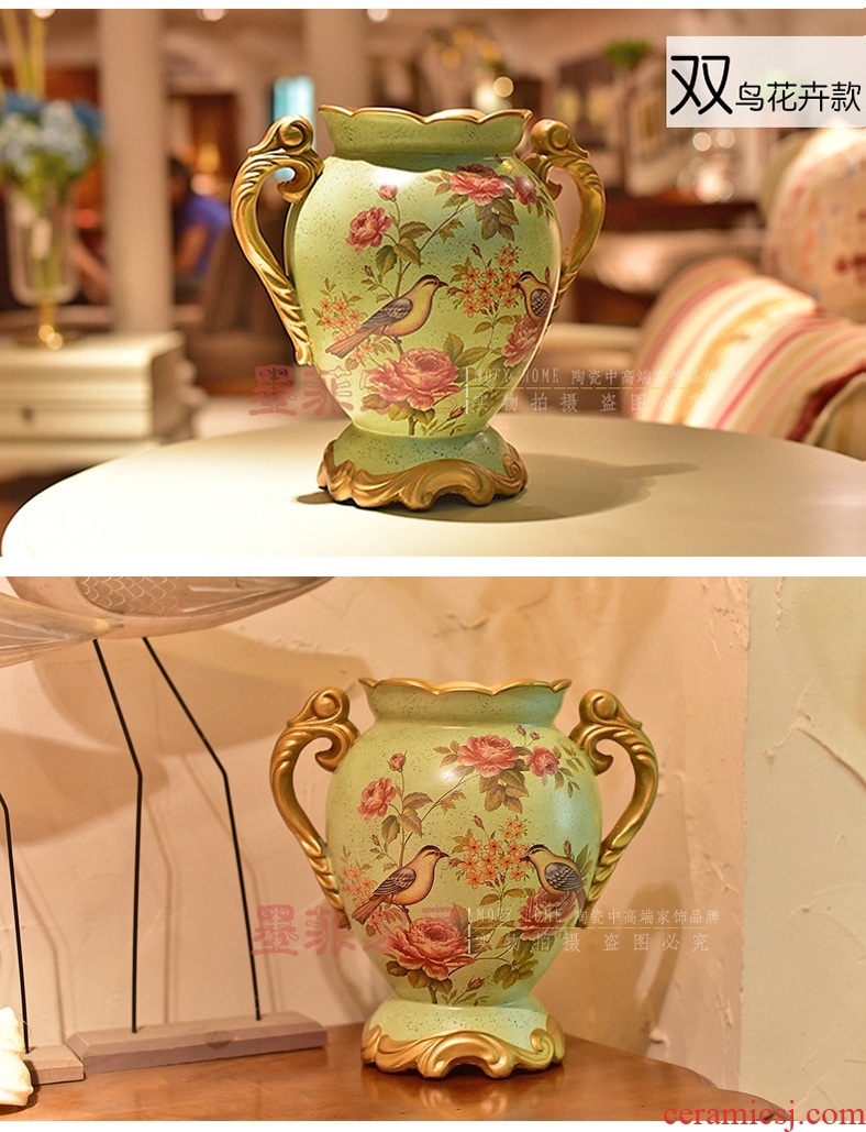Murphy, American country ceramic vase European living room TV cabinet porch place dry flower art flower arranging device simulation