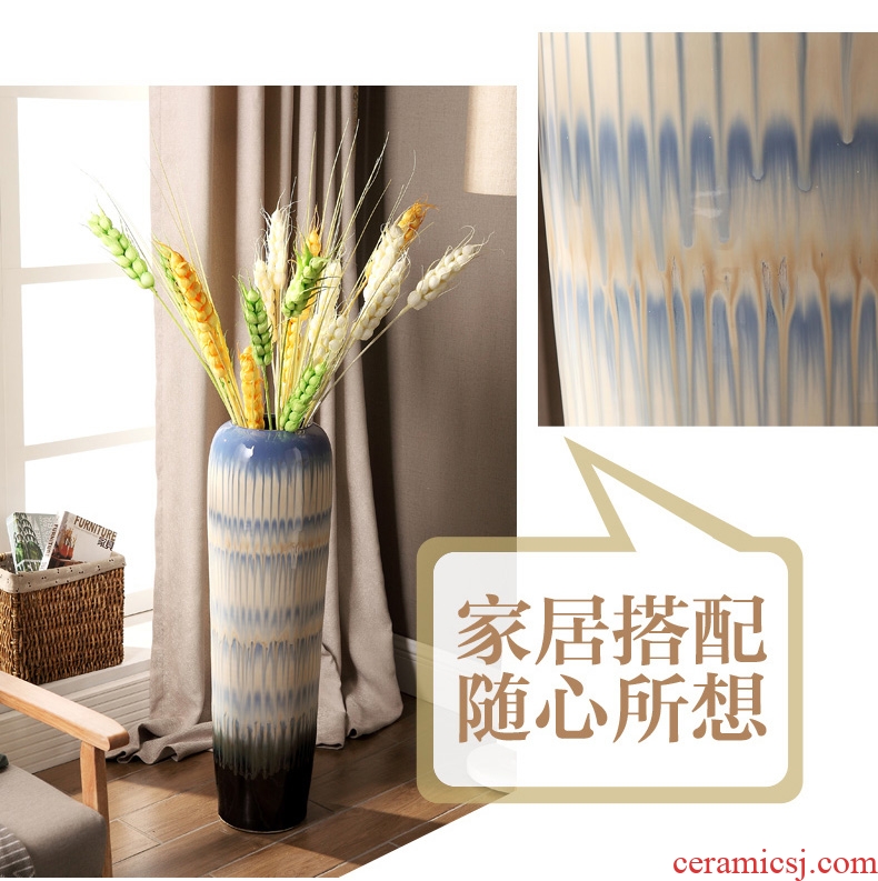 New Chinese style floor vases, flower arranging the sitting room porch home decoration of jingdezhen ceramic dried flowers large floral furnishing articles - 566223352819
