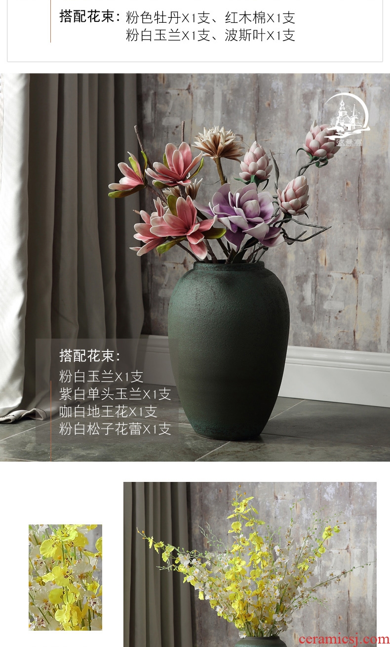 Creative restoring ancient ways do old big ceramic vase of dry flower arrangement sitting room decoration to the hotel villa home furnishing articles hydroponic - 569227734277