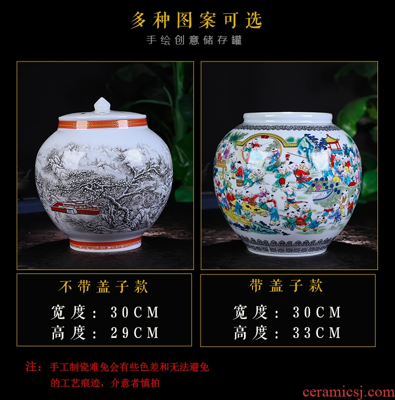 Jingdezhen ceramic floor big vase Chinese style Chinese red flower arranging furnishing articles sitting room courtyard exhibition hall, the opened decoration - 560338487673