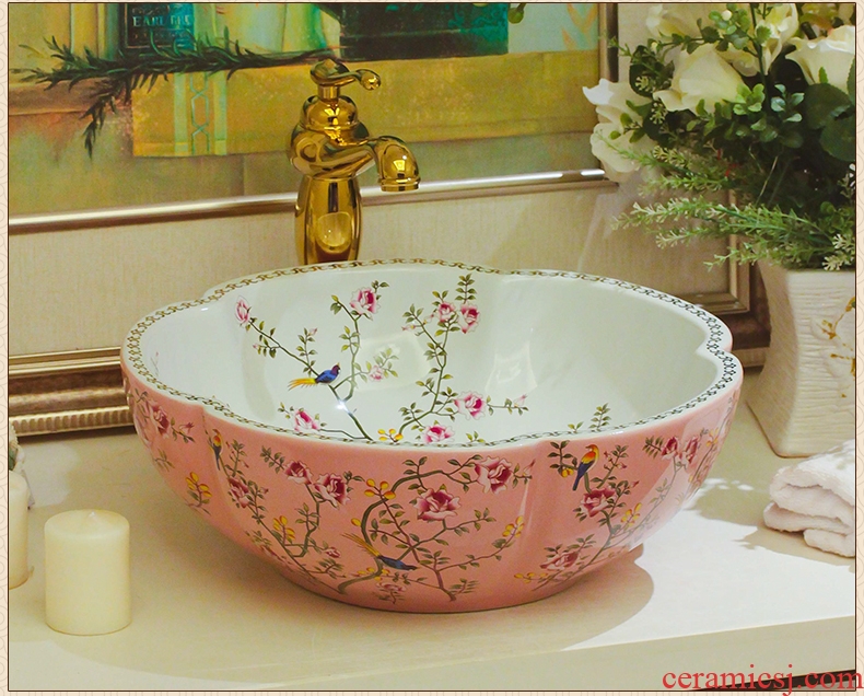 Jingdezhen ceramic stage basin art circle European toilet stage basin faucet hot and cold contemporary and contracted