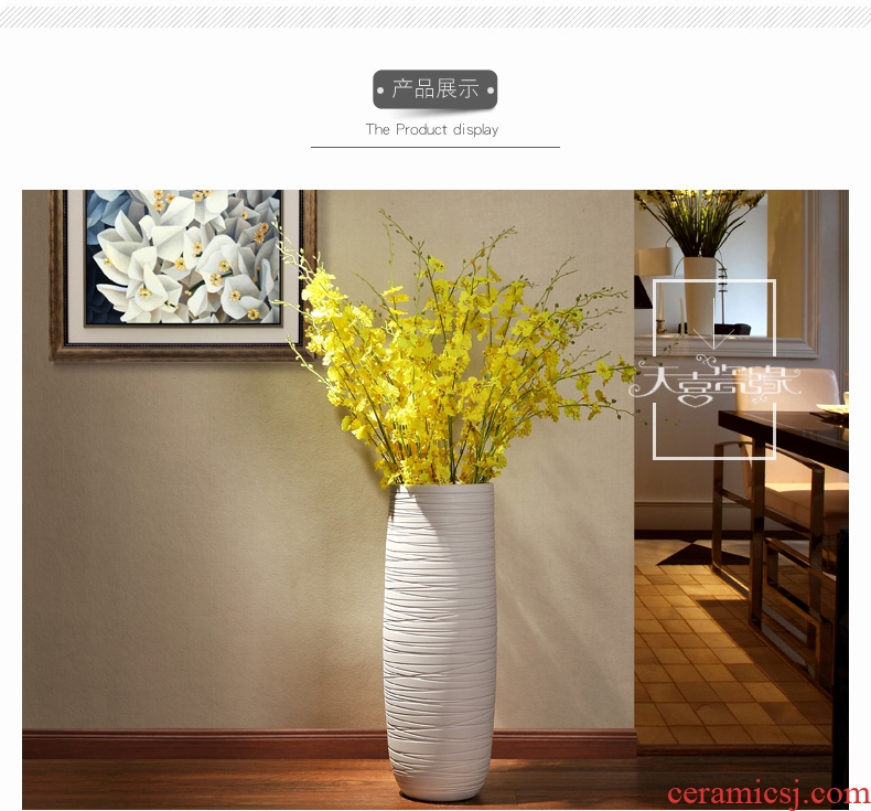 Jingdezhen ceramic vase landing large modern contracted household dry flower arranging flowers sitting room porch decoration furnishing articles - 45418565012